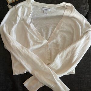 White cropped sweater
